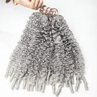 Burmese Curly Hair Bundles / Feather Hair Extensions — 100% Virgin Human Hair / Charcoal Grey LINKTOWIG