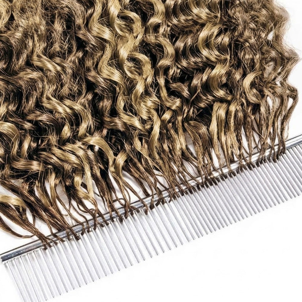 Burmese Curly Hair Bundles / Feather Hair Extensions — 100% Virgin Human Hair / Chocolate Brown LINKTOWIG