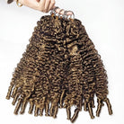 Burmese Curly Hair Bundles / Feather Hair Extensions — 100% Virgin Human Hair / Chocolate Brown LINKTOWIG