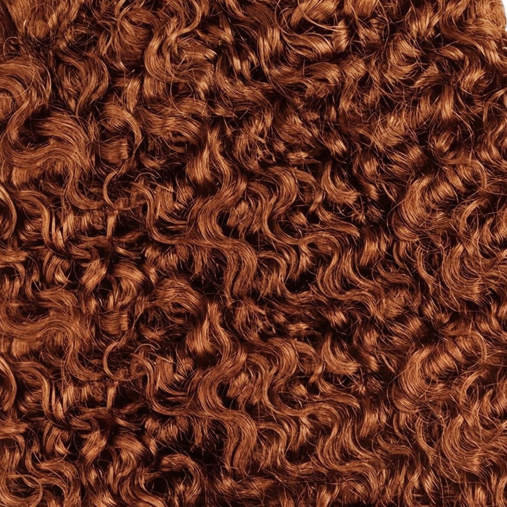 Burmese Curly Hair Bundles / Feather Hair Extensions — 100% Virgin Human Hair / Copper Orange LINKTOWIG