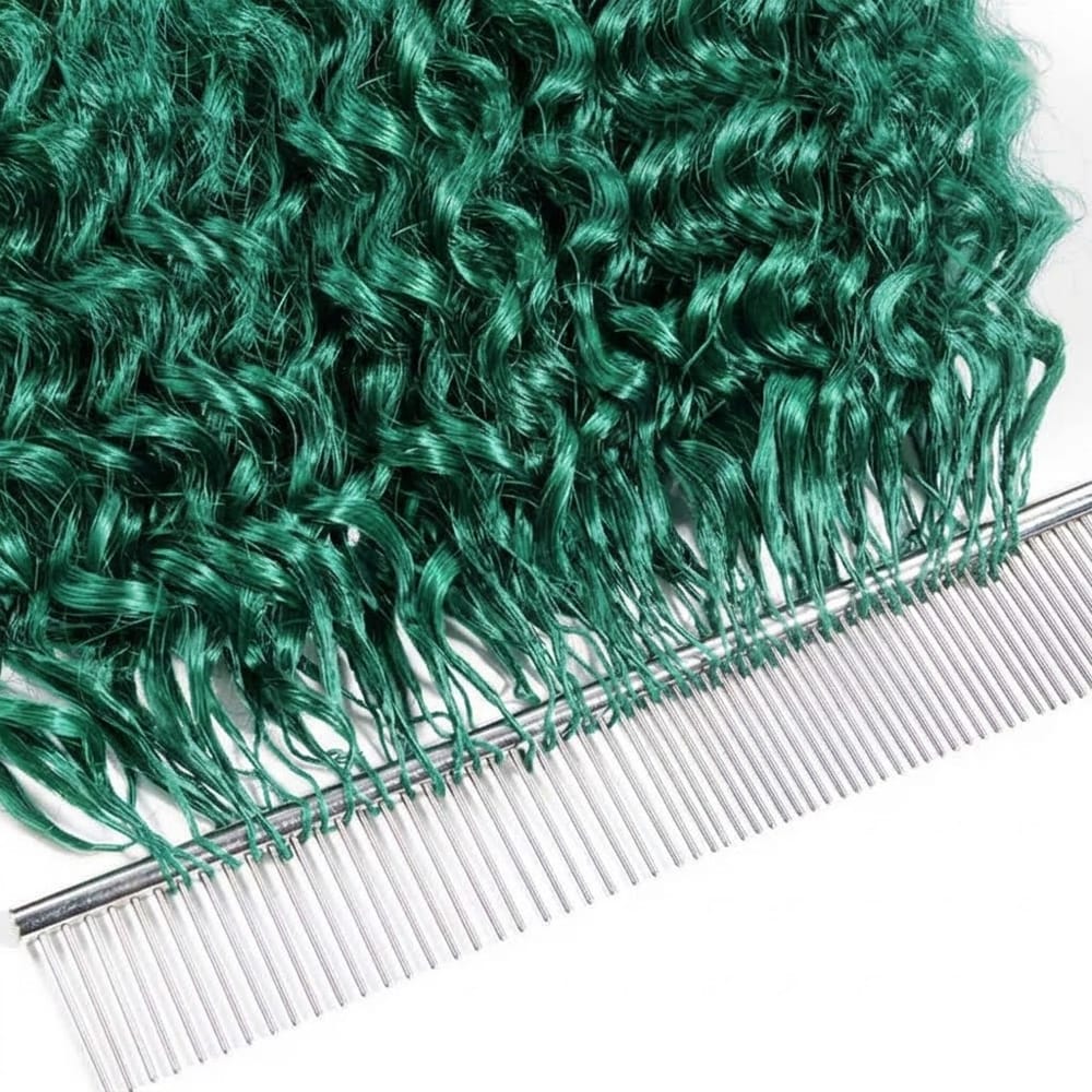 Burmese Curly Hair Bundles / Feather Hair Extensions — 100% Virgin Human Hair / Dark Emerald Green LINKTOWIG