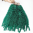 Burmese Curly Hair Bundles / Feather Hair Extensions — 100% Virgin Human Hair / Dark Emerald Green LINKTOWIG