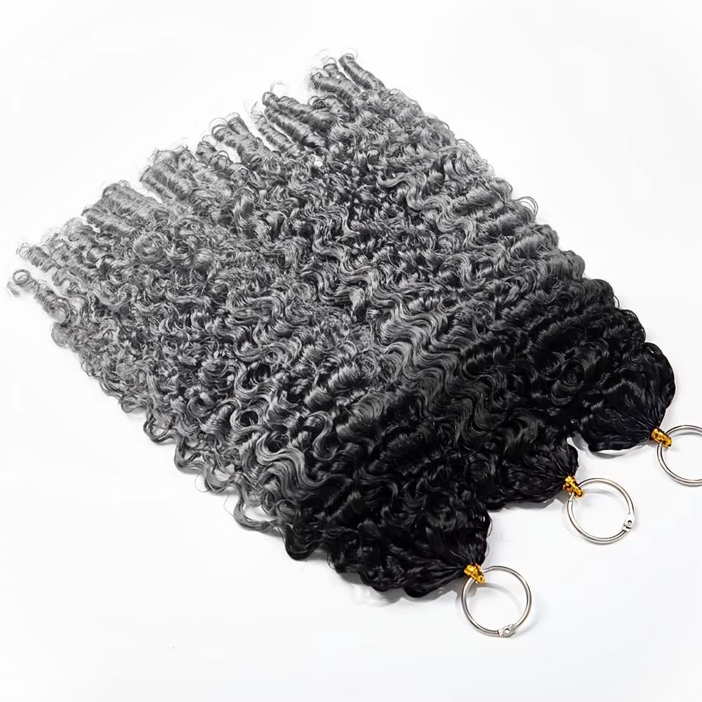 Burmese Curly Hair Bundles / Feather Hair Extensions — 100% Virgin Human Hair / Dark Roots LINKTOWIG