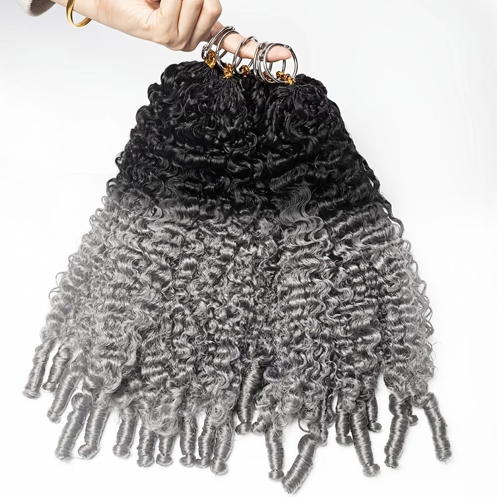 Burmese Curly Hair Bundles / Feather Hair Extensions — 100% Virgin Human Hair / Dark Roots LINKTOWIG