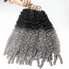 Burmese Curly Hair Bundles / Feather Hair Extensions — 100% Virgin Human Hair / Dark Roots LINKTOWIG