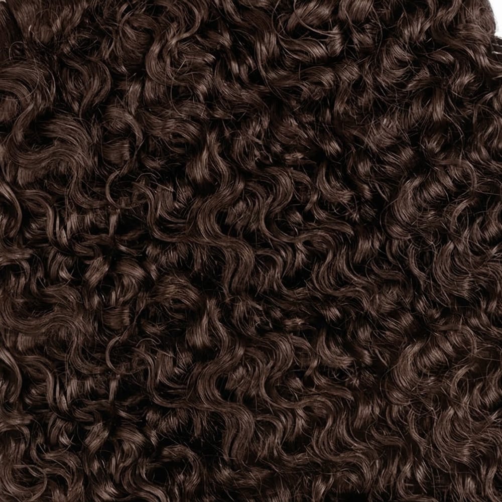 Burmese Curly Hair Bundles / Feather Hair Extensions — 100% Virgin Human Hair / Espresso Brown LINKTOWIG