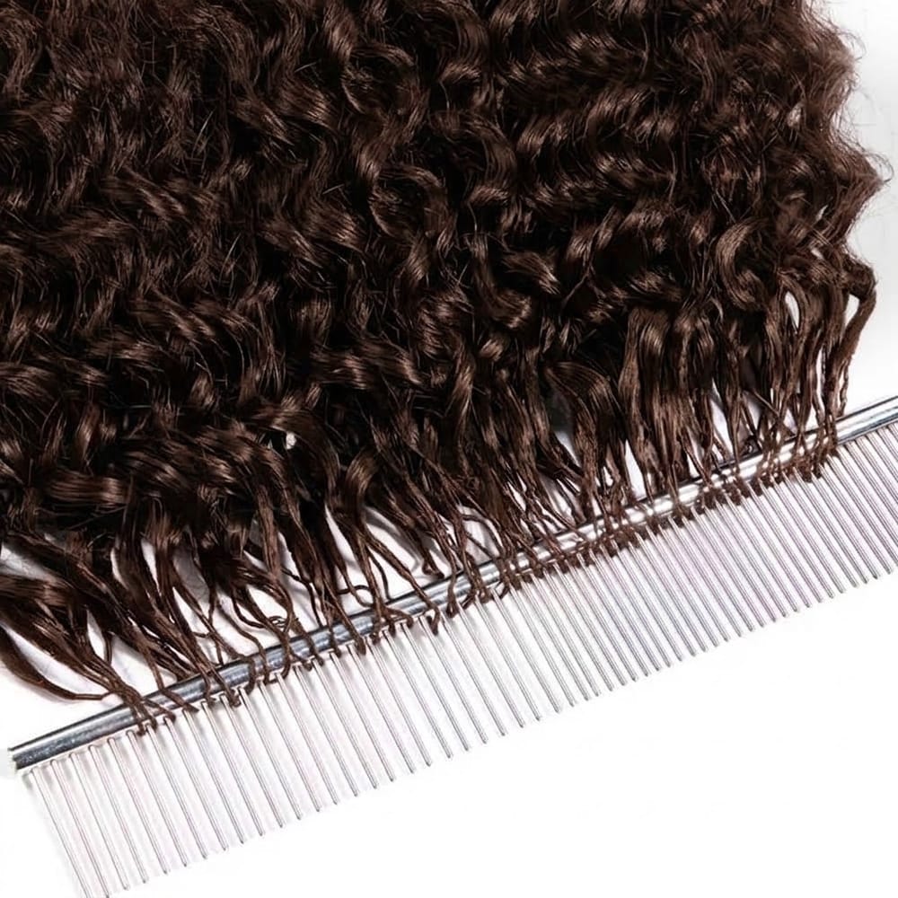 Burmese Curly Hair Bundles / Feather Hair Extensions — 100% Virgin Human Hair / Espresso Brown LINKTOWIG