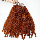 Burmese Curly Hair Bundles / Feather Hair Extensions — 100% Virgin Human Hair / Ginger Orange LINKTOWIG