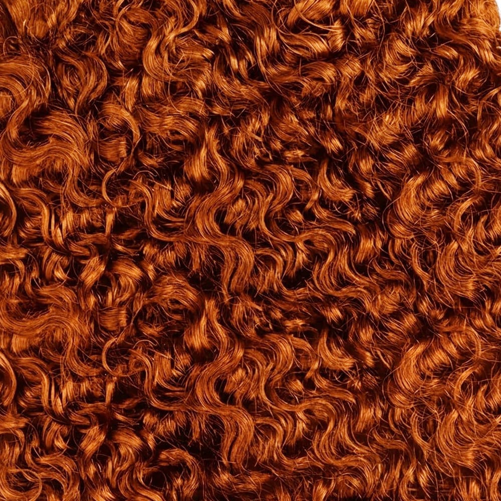 Burmese Curly Hair Bundles / Feather Hair Extensions — 100% Virgin Human Hair / Ginger Orange LINKTOWIG