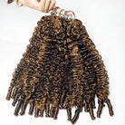 Burmese Curly Hair Bundles / Feather Hair Extensions — 100% Virgin Human Hair / Honey Blonde Highlights LINKTOWIG