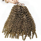 Burmese Curly Hair Bundles / Feather Hair Extensions — 100% Virgin Human Hair / Medium Chestnut Brown LINKTOWIG