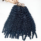 Burmese Curly Hair Bundles / Feather Hair Extensions — 100% Virgin Human Hair / Midnight Blue LINKTOWIG