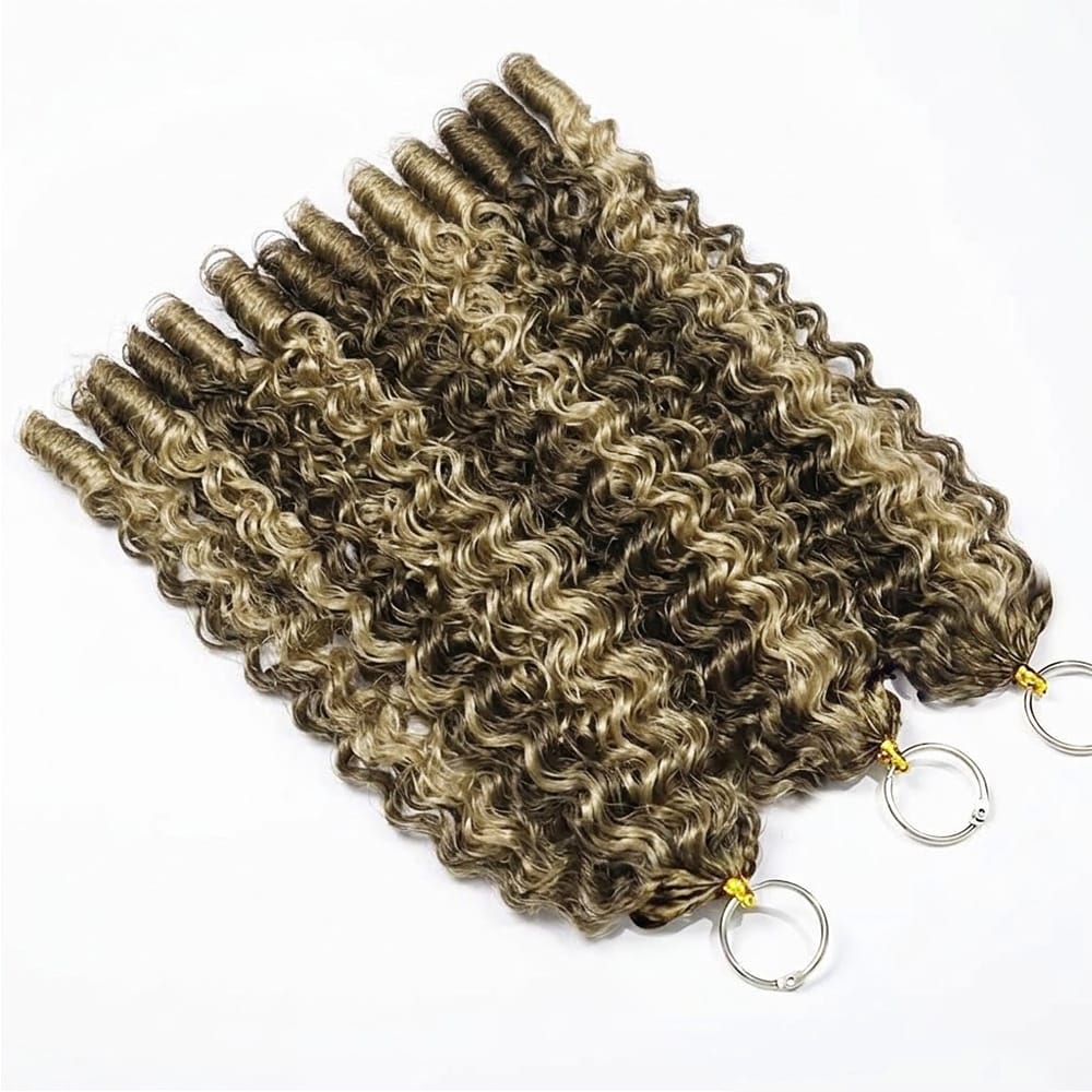 Burmese Curly Hair Bundles / Feather Hair Extensions — 100% Virgin Human Hair / Piano Highlight Silver Grey LINKTOWIG