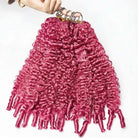 Burmese Curly Hair Bundles / Feather Hair Extensions — 100% Virgin Human Hair / pink LINKTOWIG