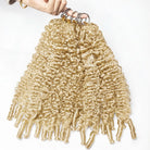 Burmese Curly Hair Bundles / Feather Hair Extensions — 100% Virgin Human Hair / Platinum Blonde LINKTOWIG