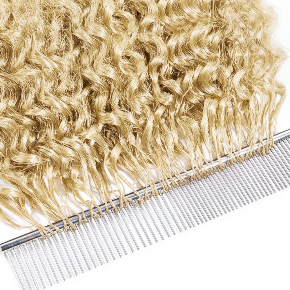 Burmese Curly Hair Bundles / Feather Hair Extensions — 100% Virgin Human Hair / Platinum Blonde LINKTOWIG