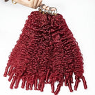 Burmese Curly Hair Bundles / Feather Hair Extensions — 100% Virgin Human Hair / Ruby Red LINKTOWIG