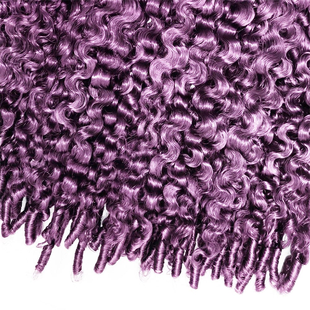 Burmese Curly Hair Bundles / Feather Hair Extensions — 100% Virgin Human Hair / Violet Purple LINKTOWIG