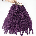 Burmese Curly Hair Bundles / Feather Hair Extensions — 100% Virgin Human Hair / Violet Purple LINKTOWIG
