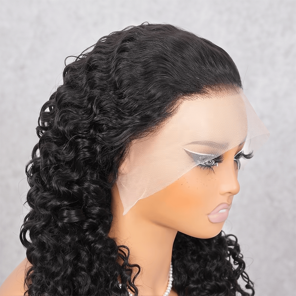 Burmese Curly HD Lace Super Natural Lace Frontal Human Hair Wigs Black LINKTOWIG