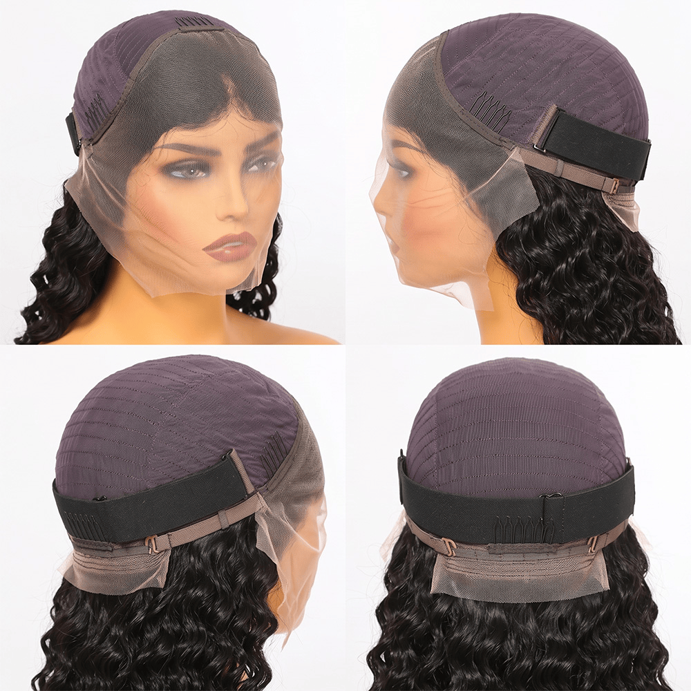 Burmese Curly HD Lace Super Natural Lace Frontal Human Hair Wigs Black LINKTOWIG