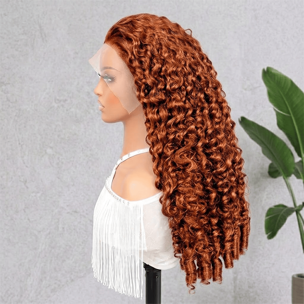 Burmese Curly HD Lace Super Natural Lace Frontal Human Hair Wigs Burgundy LINKTOWIG