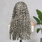Burmese Curly HD Lace Super Natural Lace Frontal Human Hair Wigs Charcoal Grey LINKTOWIG