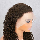 Burmese Curly HD Lace Super Natural Lace Frontal Human Hair Wigs Chocolate Brown LINKTOWIG