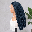 Burmese Curly HD Lace Super Natural Lace Frontal Human Hair Wigs Dark Emerald Green LINKTOWIG