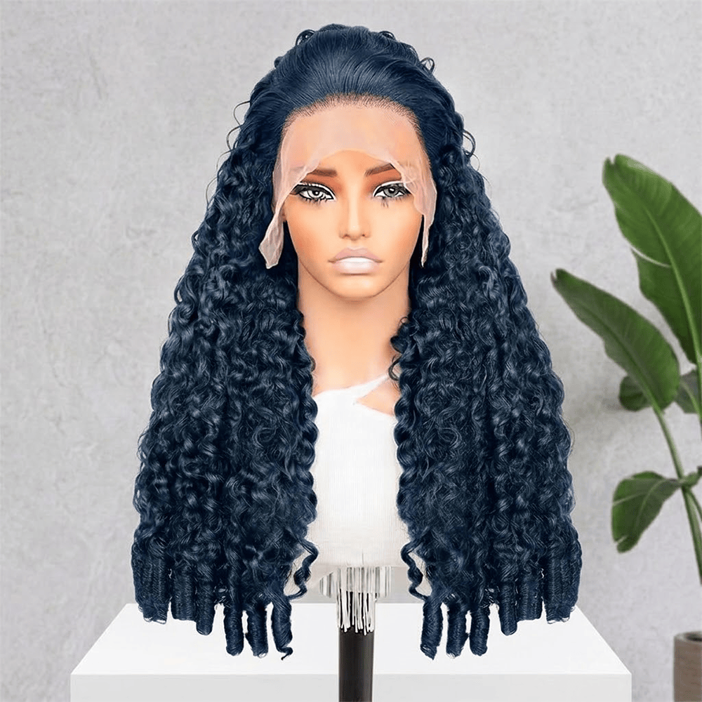 Burmese Curly HD Lace Super Natural Lace Frontal Human Hair Wigs Dark Emerald Green LINKTOWIG