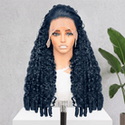Burmese Curly HD Lace Super Natural Lace Frontal Human Hair Wigs Dark Emerald Green LINKTOWIG