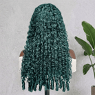 Burmese Curly HD Lace Super Natural Lace Frontal Human Hair Wigs Dark Emerald Green LINKTOWIG