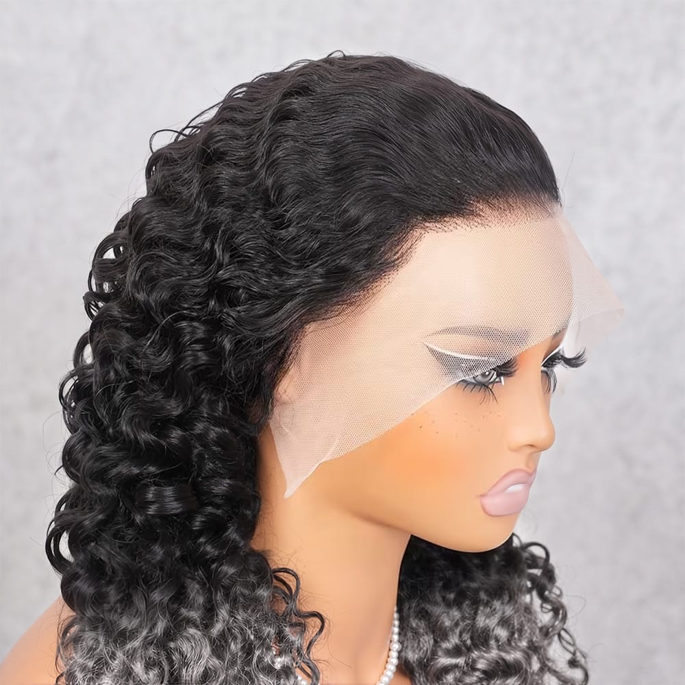 Burmese Curly HD Lace Super Natural Lace Frontal Human Hair Wigs Dark Roots LINKTOWIG