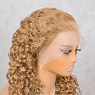 Burmese Curly HD Lace Super Natural Lace Frontal Human Hair Wigs Dirty Blonde LINKTOWIG