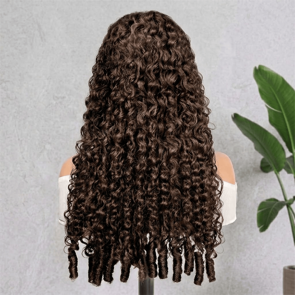 Burmese Curly HD Lace Super Natural Lace Frontal Human Hair Wigs Espresso Brown LINKTOWIG
