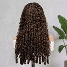 Burmese Curly HD Lace Super Natural Lace Frontal Human Hair Wigs Espresso Brown LINKTOWIG