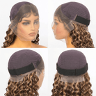 Burmese Curly HD Lace Super Natural Lace Frontal Human Hair Wigs Honey Blonde Highlights LINKTOWIG