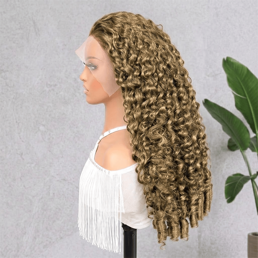 Burmese Curly HD Lace Super Natural Lace Frontal Human Hair Wigs Honey Brown LINKTOWIG