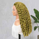Burmese Curly HD Lace Super Natural Lace Frontal Human Hair Wigs Olive Green Blonde LINKTOWIG