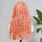 Burmese Curly HD Lace Super Natural Lace Frontal Human Hair Wigs Peach Pink LINKTOWIG