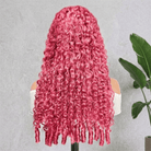 Burmese Curly HD Lace Super Natural Lace Frontal Human Hair Wigs pink LINKTOWIG