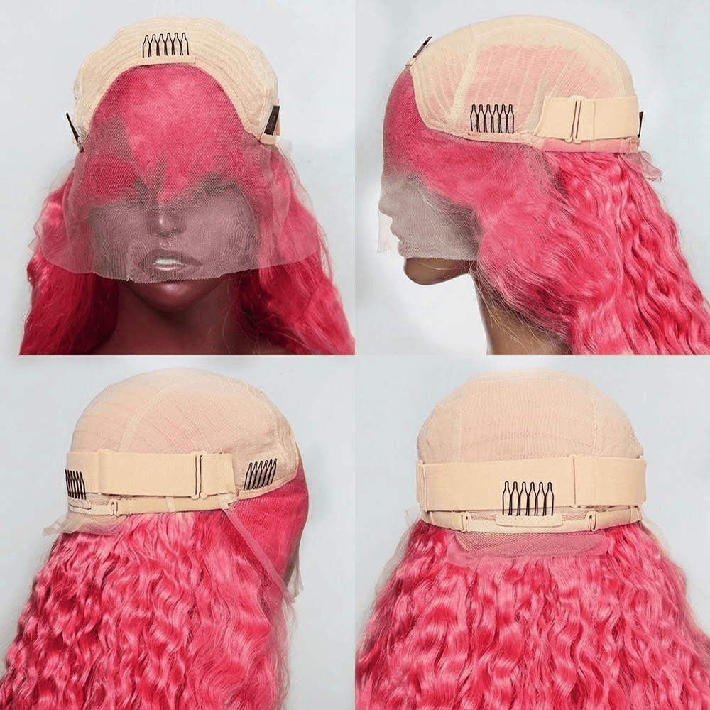 Burmese Curly HD Lace Super Natural Lace Frontal Human Hair Wigs pink LINKTOWIG