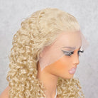 Burmese Curly HD Lace Super Natural Lace Frontal Human Hair Wigs Platinum Blonde LINKTOWIG
