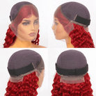Burmese Curly HD Lace Super Natural Lace Frontal Human Hair Wigs Ruby Red LINKTOWIG