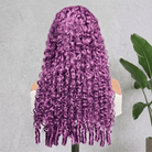 Burmese Curly HD Lace Super Natural Lace Frontal Human Hair Wigs Violet Purple LINKTOWIG