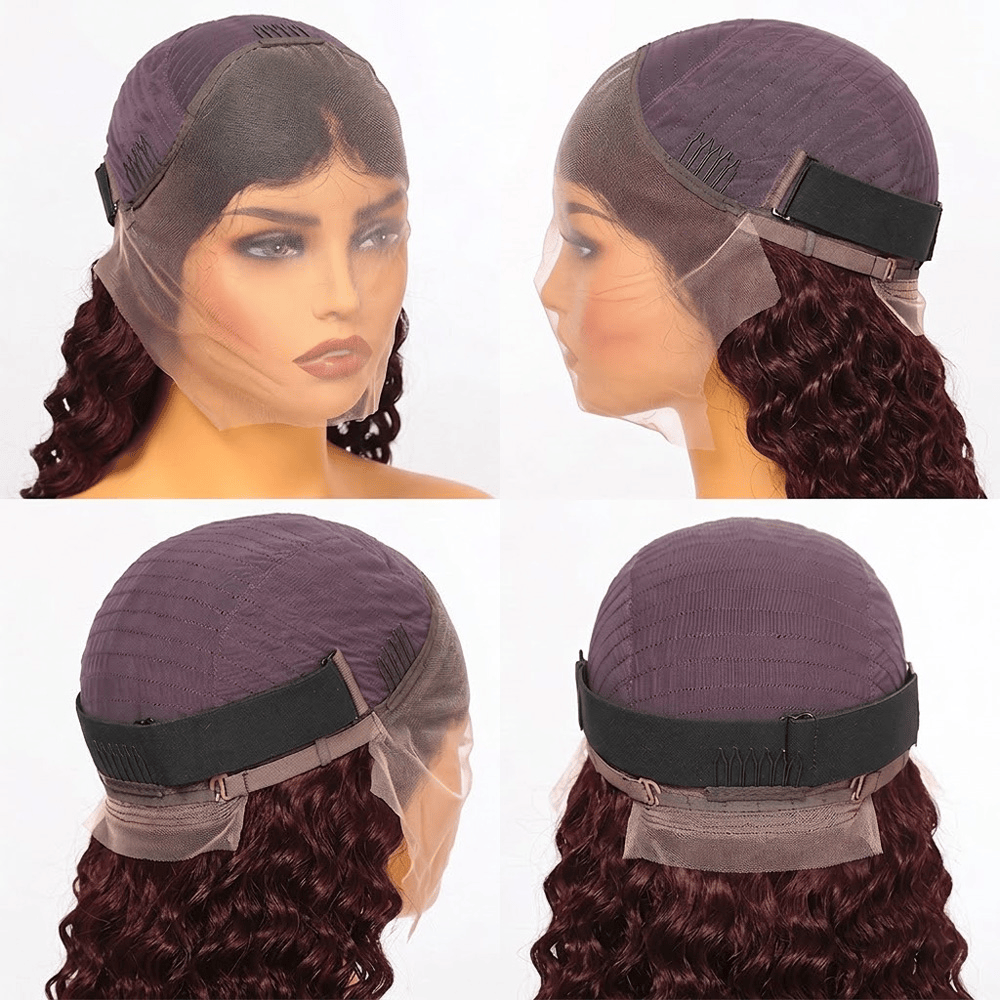 Burmese Curly HD Lace Super Natural Lace Frontal Human Hair Wigs Violet Purple LINKTOWIG