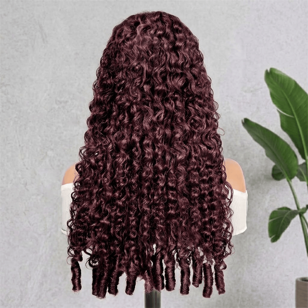 Burmese Curly HD Lace Super Natural Lace Frontal Human Hair Wigs Violet Purple LINKTOWIG
