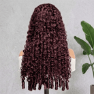 Burmese Curly HD Lace Super Natural Lace Frontal Human Hair Wigs Violet Purple LINKTOWIG