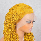 Burmese Curly HD Lace Super Natural Lace Frontal Human Hair Wigs Yellow LINKTOWIG