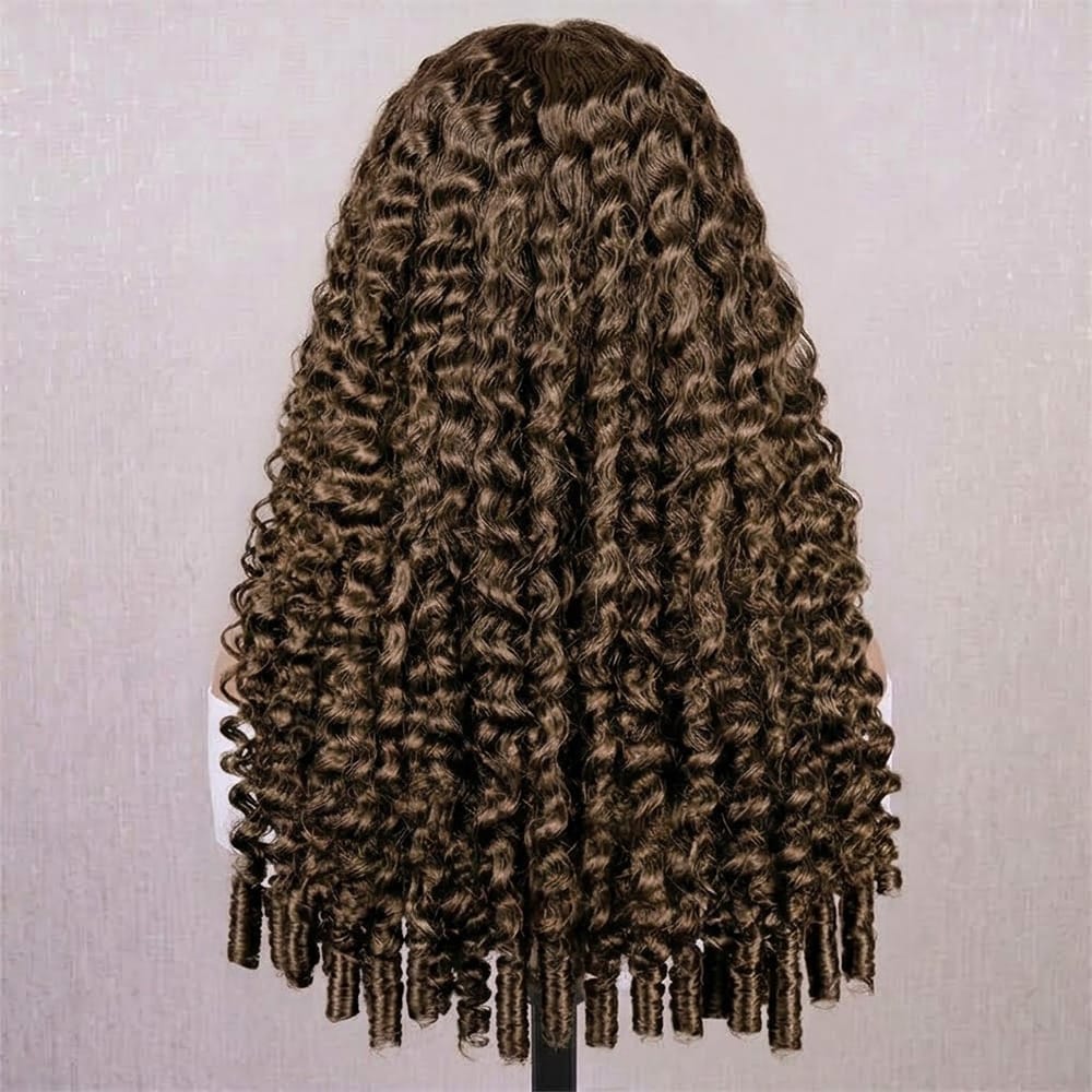 Burmese Curly Headband Human Hair Wig (Glueless, Ready-to-Wear) Natural aramel Balayage Highlights LINKTOWIG